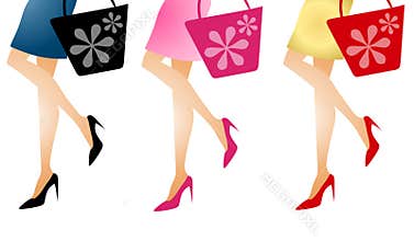 Women Going Shopping Long Legs