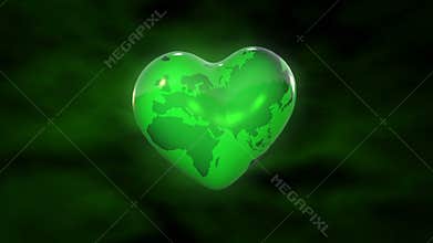 Heart-shaped Earth - love the green planet