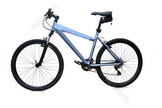 Blue mountain bike isolated over white