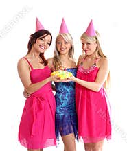 Happy girls having a Birthday party