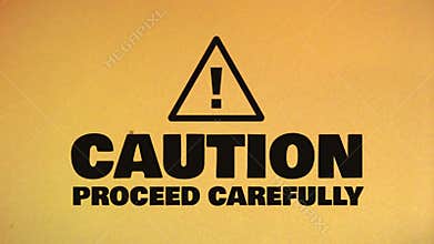 Caution Hazard Icon On Bad Old Film Tape