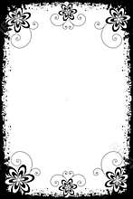Grunge floral borders