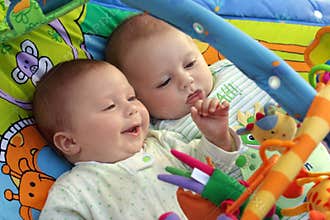Twin baby boys