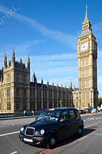 Taxi cab near of Big Ben