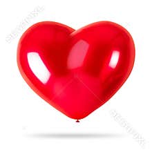 Red heart balloon isolated on white background. Party decorations.