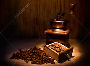 Still life with coffee and candle