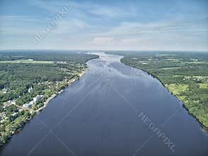 View on the valley of Volga river from the hill