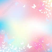 Abstract spring summer background in light pink pastel color, sweet love theme with butterfly