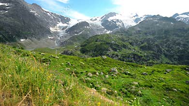 Swiss Alps Glacier. Switzerland Mountains Scenery. Europe.