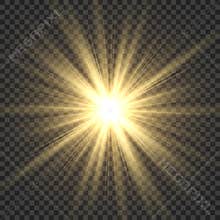 Realistic sun rays. Yellow sun ray glow abstract shine light effect starburst sbeam sunshine glowing isolated image