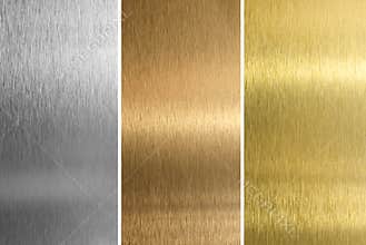 Silver, bronze, brass or golden textures