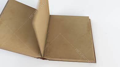 Animation movement of an old book on a white background