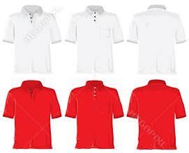 Polo shirt set. White & red