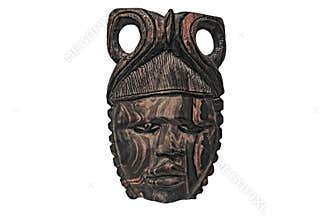 People of the world. Mask of the island, on an isolated white background