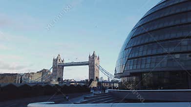 Famous London City Hall building - LONDON, ENGLAND - DECEMBER 16, 2018
