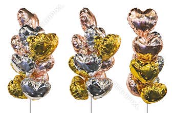 Heart balloons isolated on white background