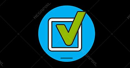 Checkbox flat icon animated with alpha channel