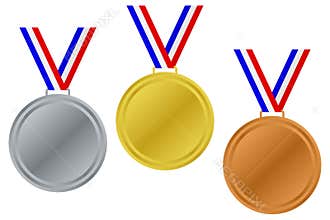 Blank Winner Medals Set
