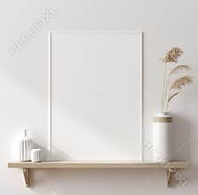 Mock up poster in interior background, Scandinavian style