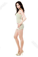 woman posing in classic dress