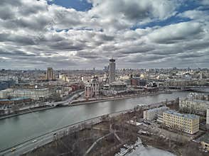 Moscow International House of Music Performing Arts Centre. Krasniye Kholmy. Russian National Orchestra. Aerial view