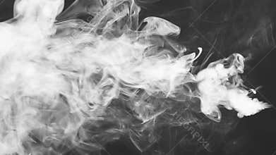 White smoke on black. Smoke isolated