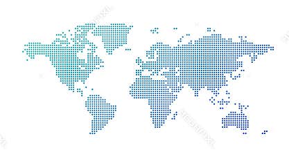 World map dotted style, vector illustration isolated on white background