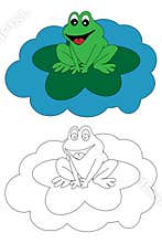Coloring page book for kids - frog