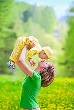Mother with baby in the park