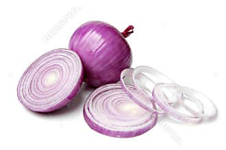 Red Onion with Slice and Rings
