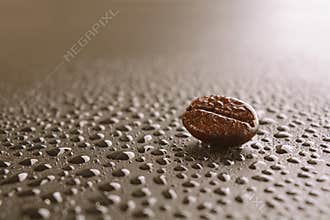 Coffee bean with drop