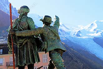 Mont Blanc summit First Ascent Chamonix monument Mountain Conquest history