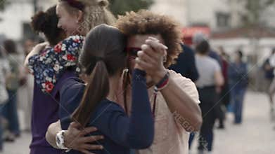 FullHD video of a dance festival salsa on the streets of Lisbon.