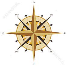 Vintage rose wind compass