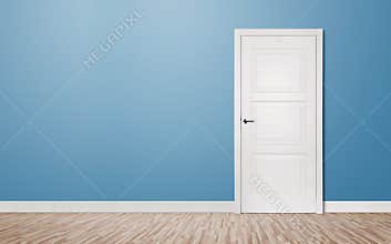 Closed door in the empty room
