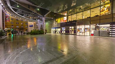 2017: People coming in and out from a big shopping center Flora in Prague during the christmas time. Timelapse, 4k, 3840p, 24fps