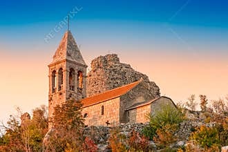 Ruins of fortress Čačvina and church All the Saints