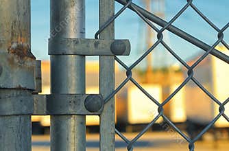 Detail of a chain link fence