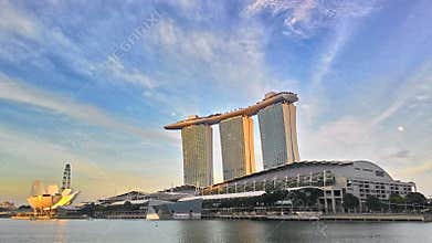 Sunset over Marina Bay Sands, Singapore