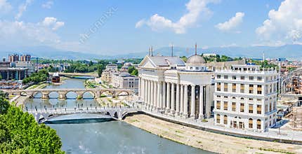 Aerial panorama of Skopje