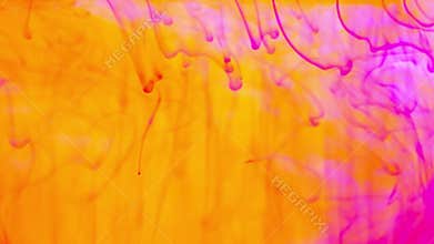 Abstract Ink colours flowing in water.