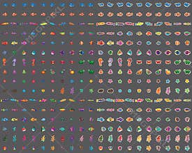 Sea animal element colorful set 100