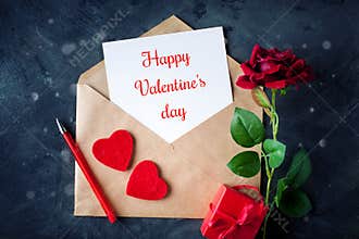 Happy Valentine`s day. Congratulatory background by St. Valentine`s Day