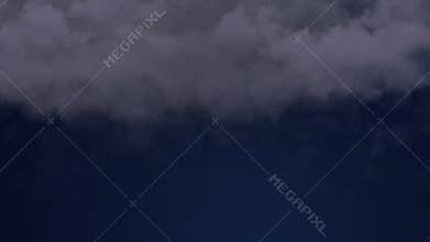 Severe thunderstorm and intense lightning in the night sky, loud thunder sounds