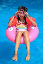 Girl in inflatable ring