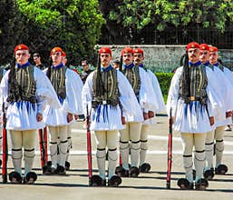 Parade changing of the guard in Athens.