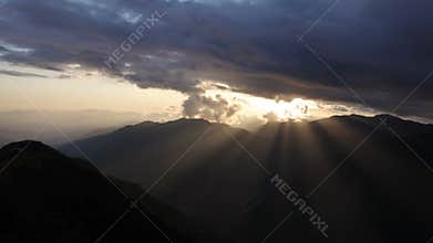 Sunet in Himalayas time lapse