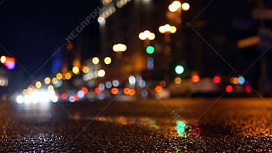 Rain road traffic night