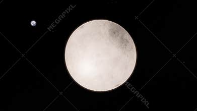 Moon and the earth solar rotation, animated in 4k