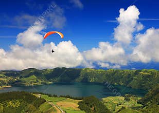 Paragliding over Sete Cidades, 30 July 2017